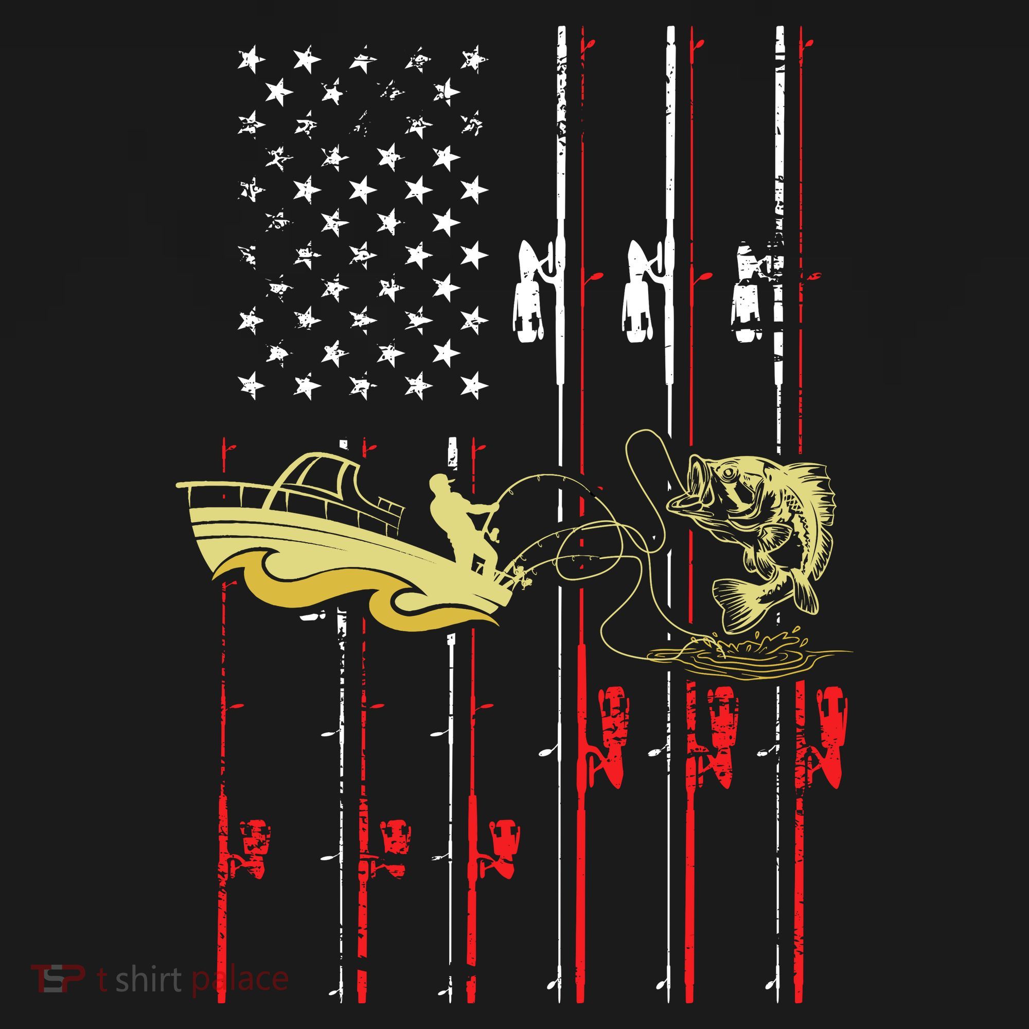 American Fishing Flag Ornament