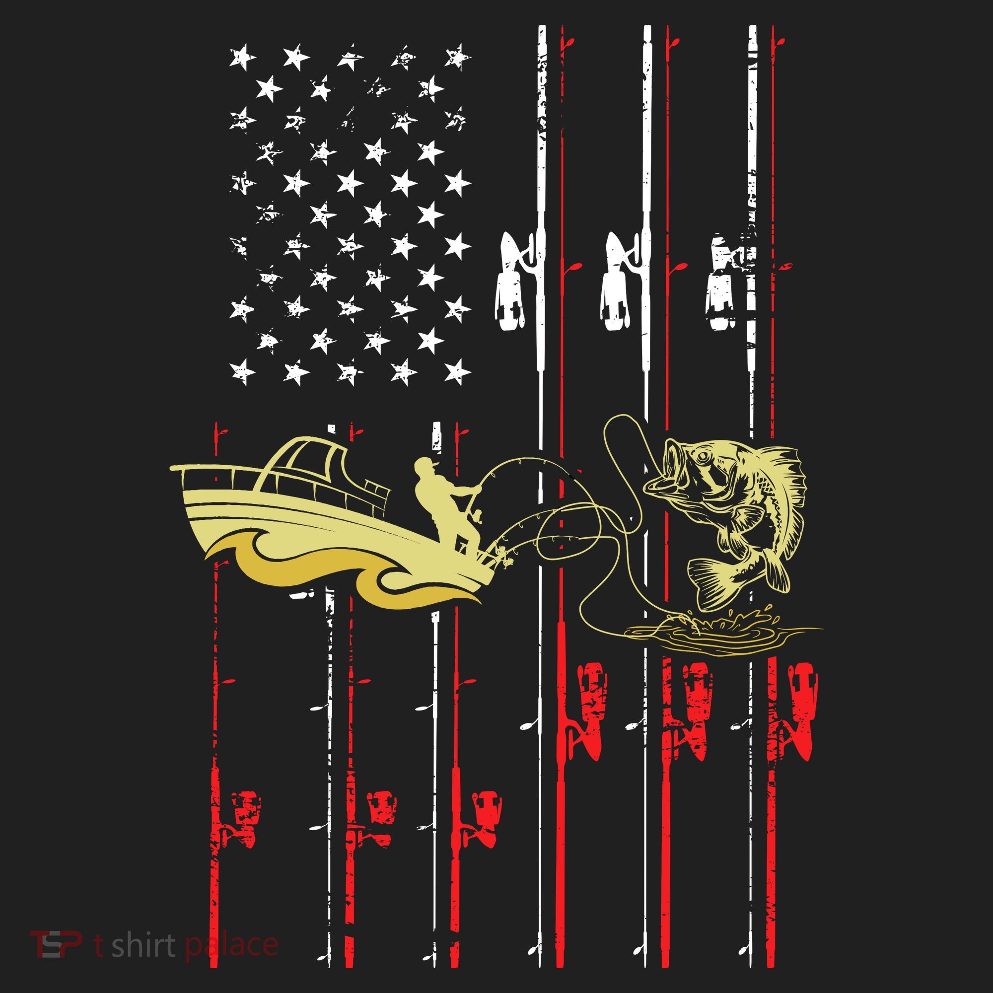 American Fishing Flag Hat