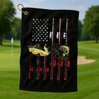 American Fishing Flag Golf Towel thumb 1