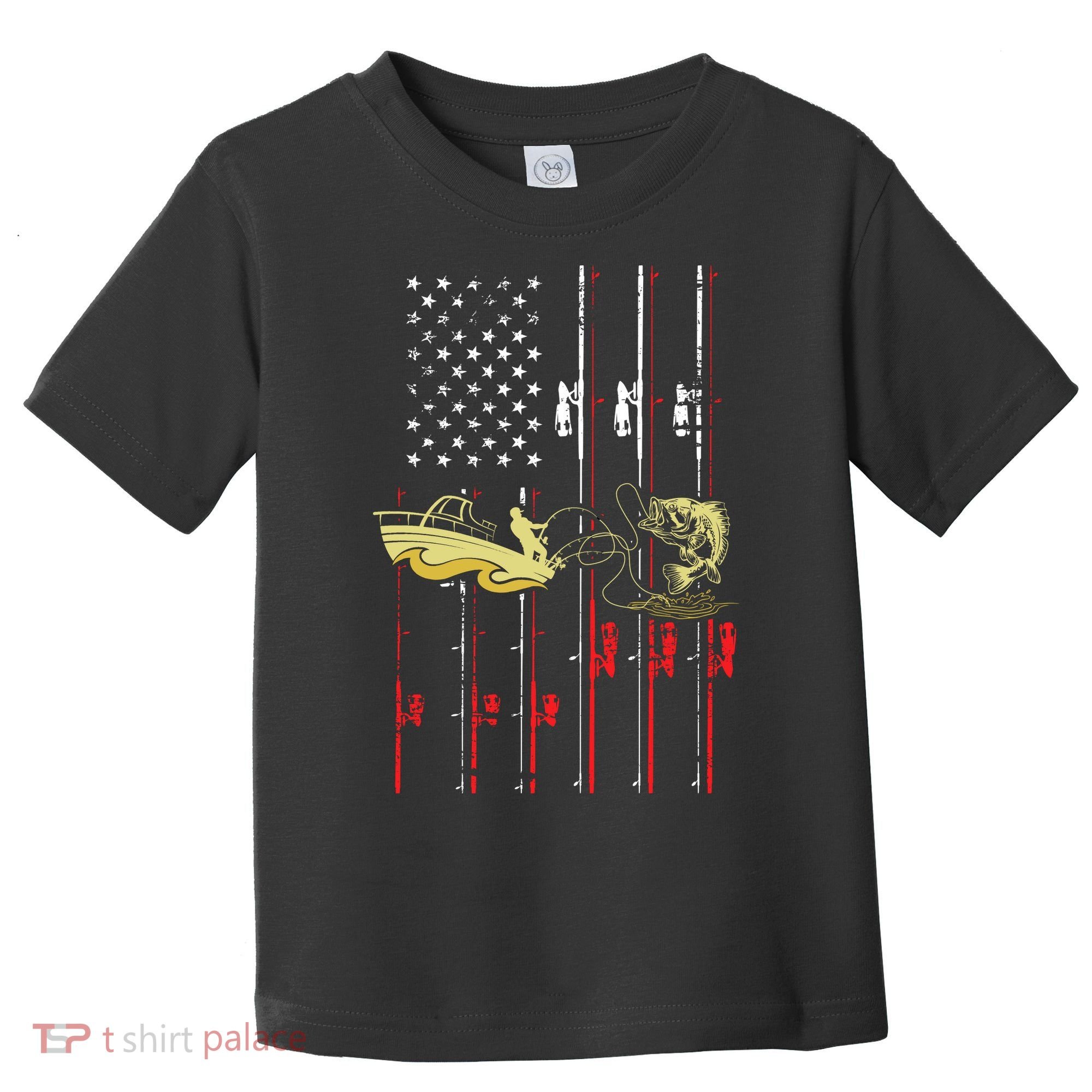 American Fishing Flag Toddler T-Shirt