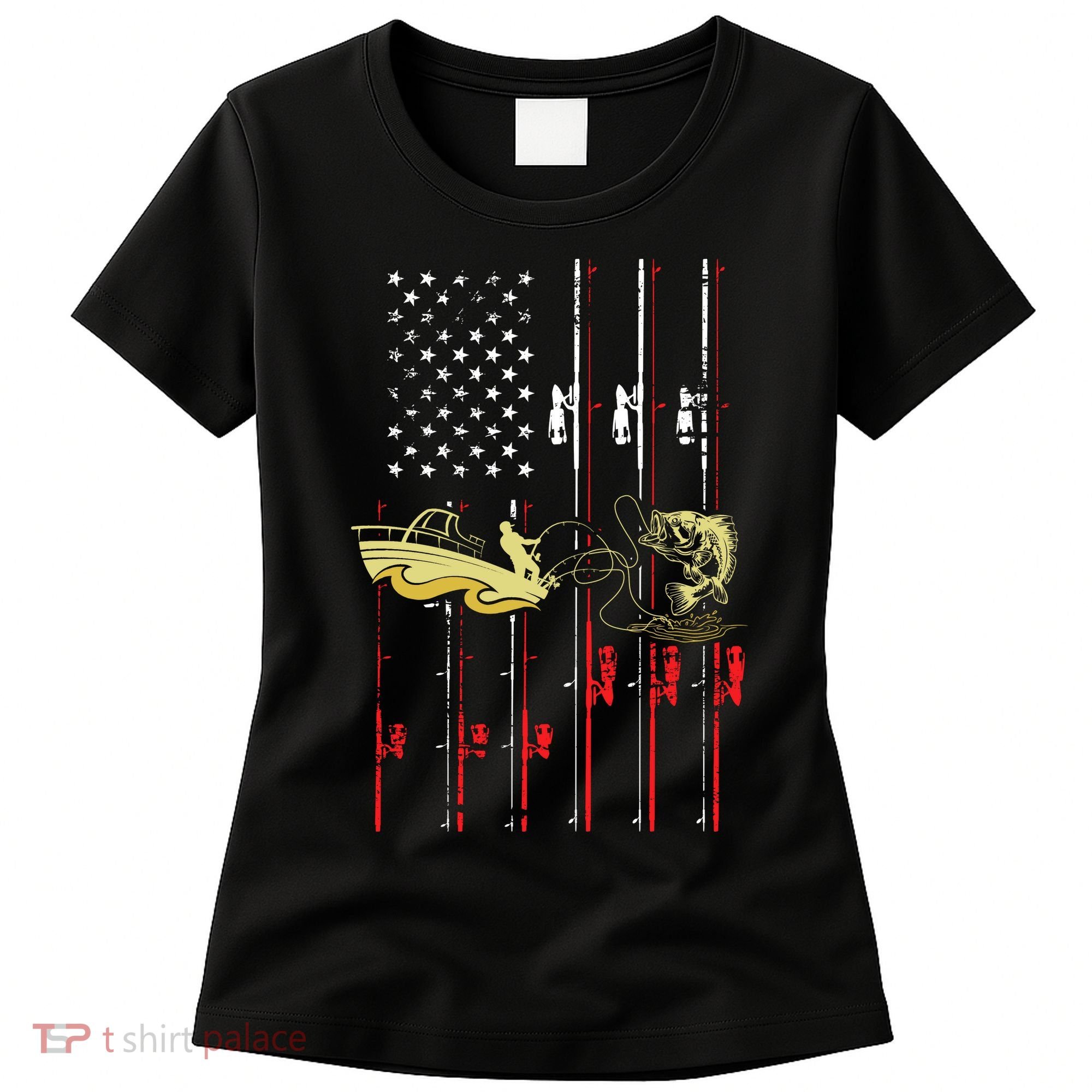 American Fishing Flag Women's T-Shirt