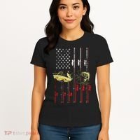 American Fishing Flag Women's T-Shirt thumb 4