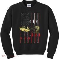 American Fishing Flag Kids Sweatshirt thumb 0