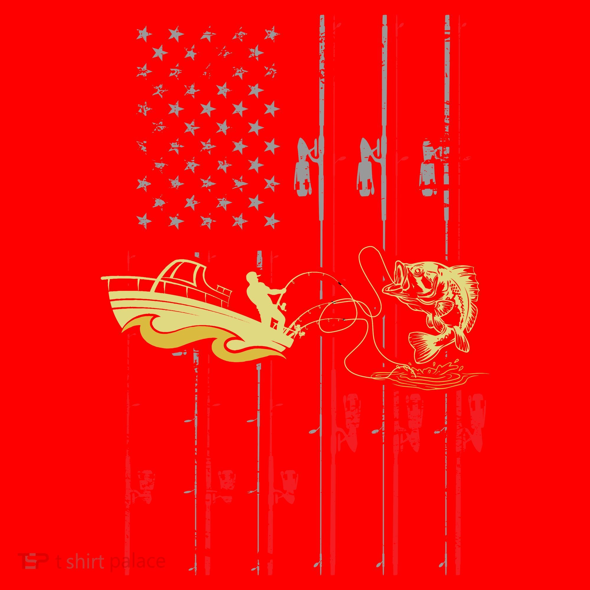 American Fishing Flag Santa Hat