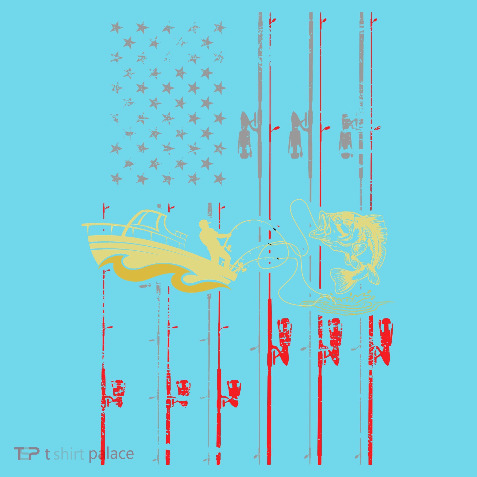 American Fishing Flag Long Sleeve Shirt