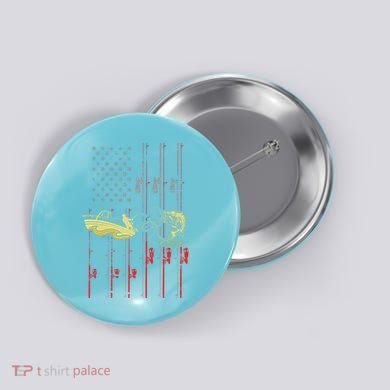 American Fishing Flag Button