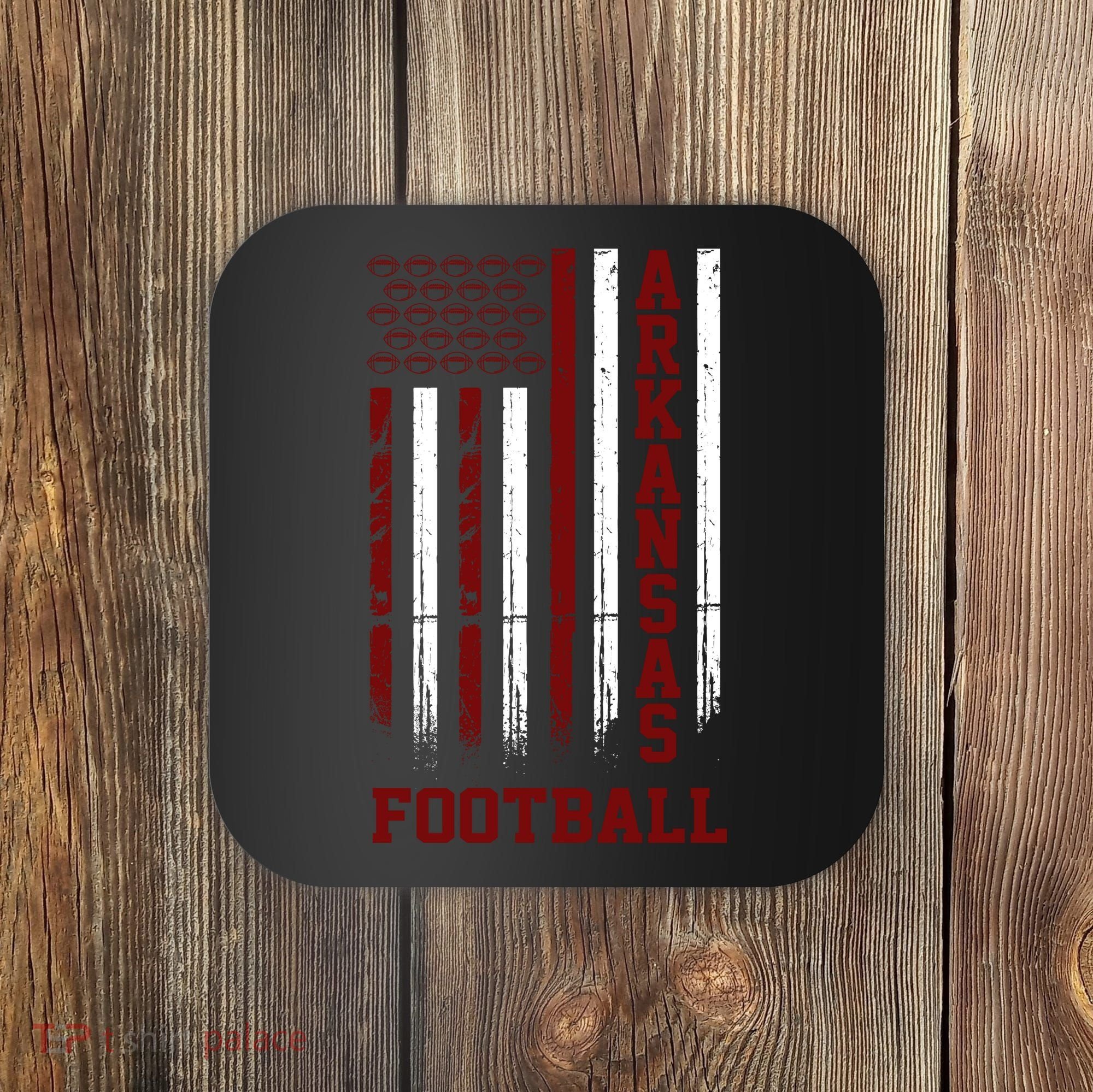 Arkansas Football Fan American Flag Coaster