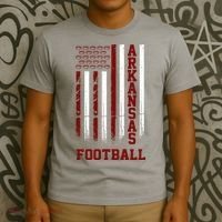 Arkansas Football Fan American Flag T-Shirt thumb 3