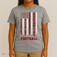 Arkansas Football Fan American Flag T-Shirt thumb 4
