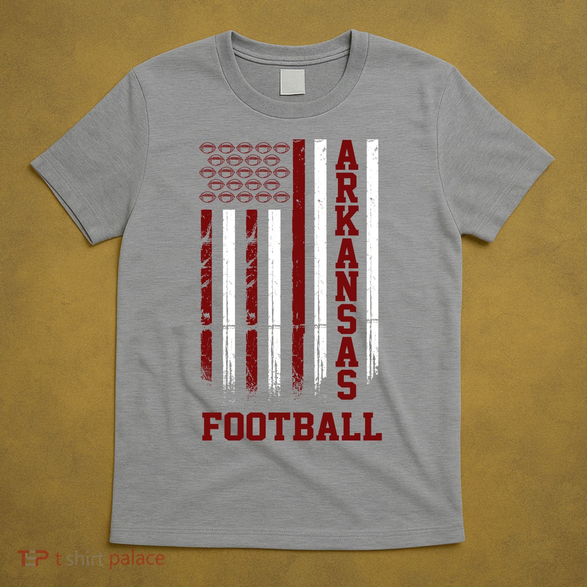 Arkansas Football Fan American Flag T-Shirt