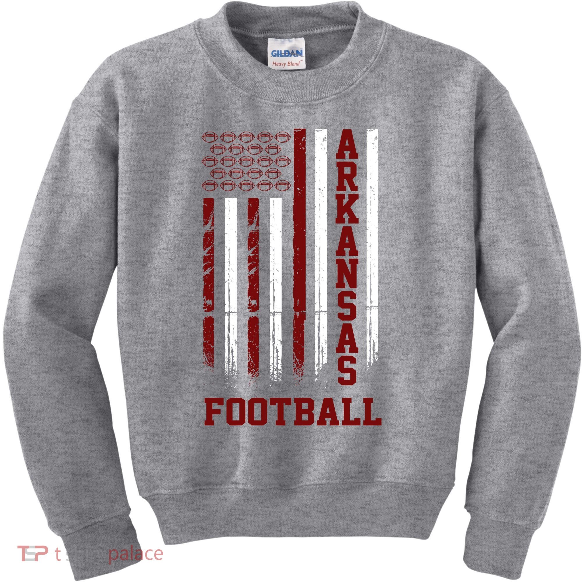 Arkansas Football Fan American Flag Kids Sweatshirt