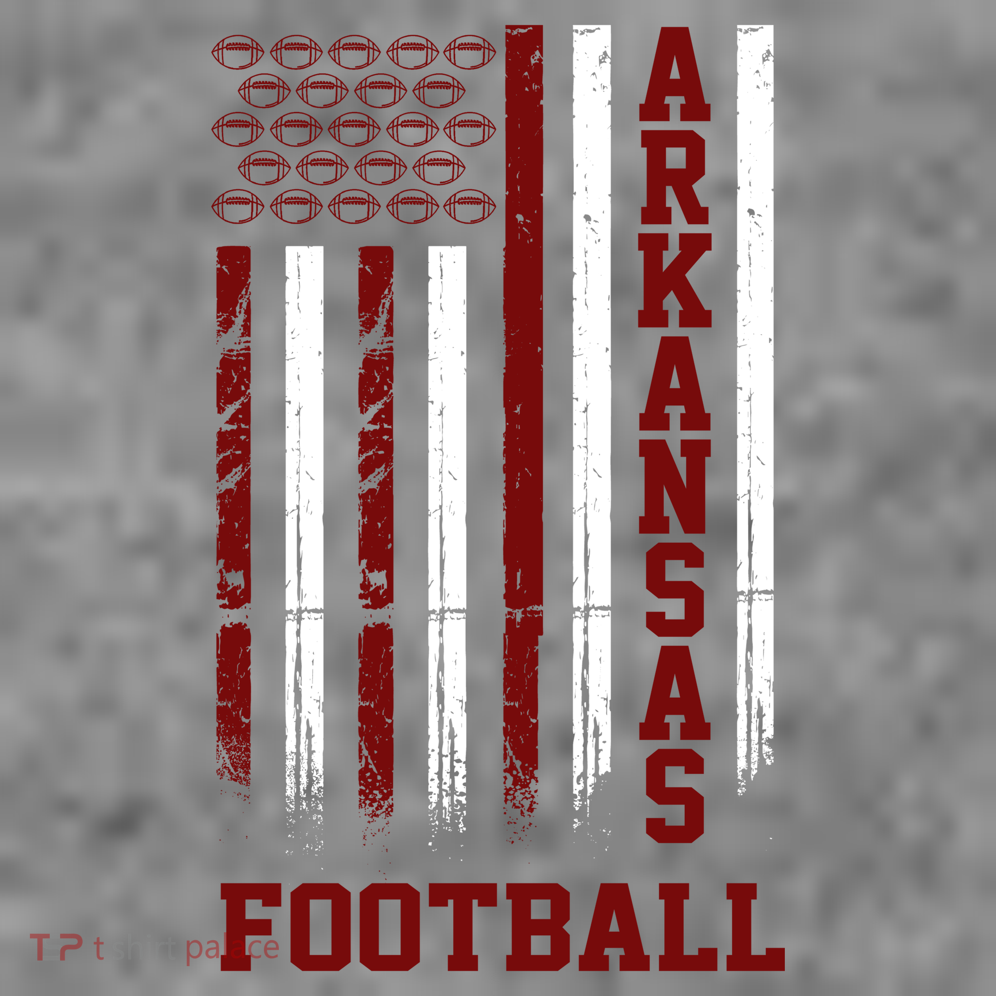 Arkansas Football Fan American Flag Kids T-Shirt