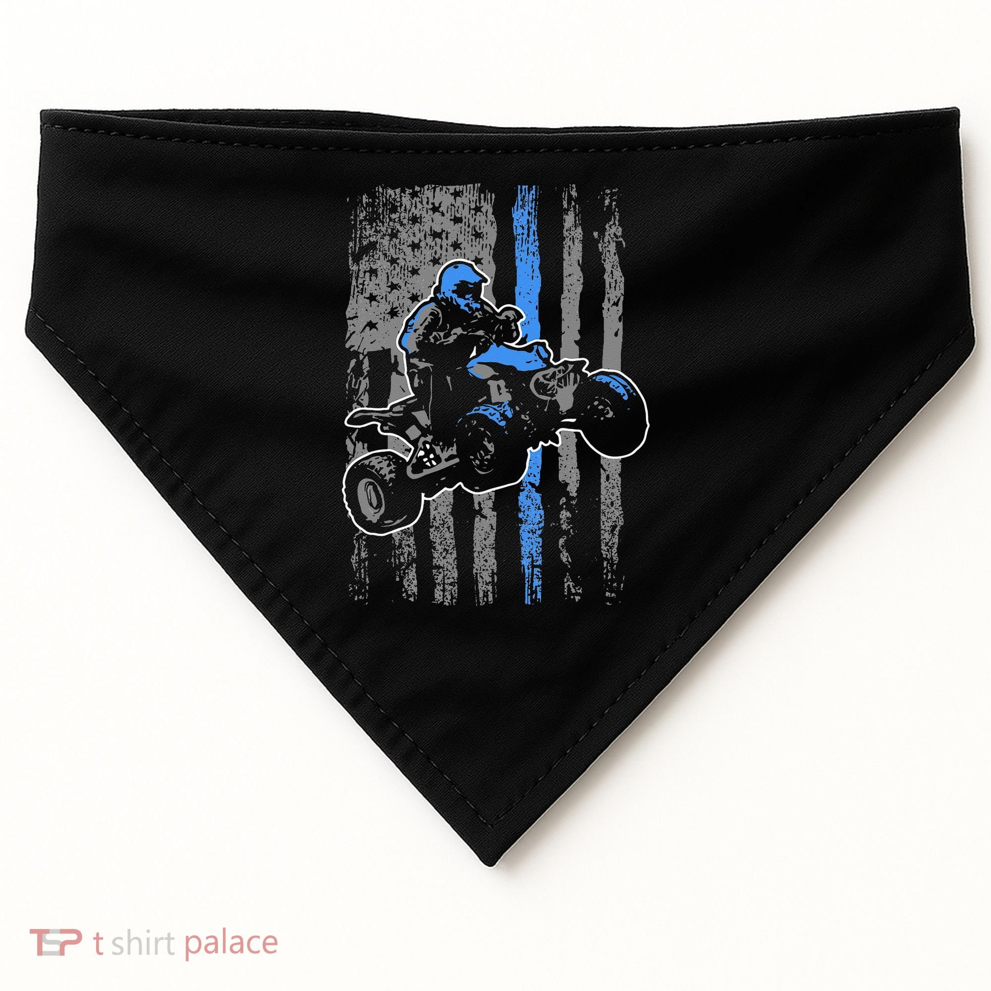 American Flag Four Wheeler Quad Men ATV Riding Gift USA-Made Doggie Bandana