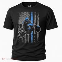 American Flag Four Wheeler Quad Men ATV Riding Gift Cooling Performance Crew T-Shirt thumb 0