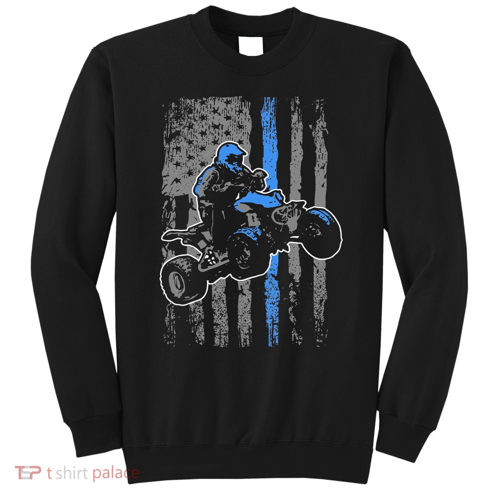 American Flag Four Wheeler Quad Men ATV Riding Gift Sweatshirt