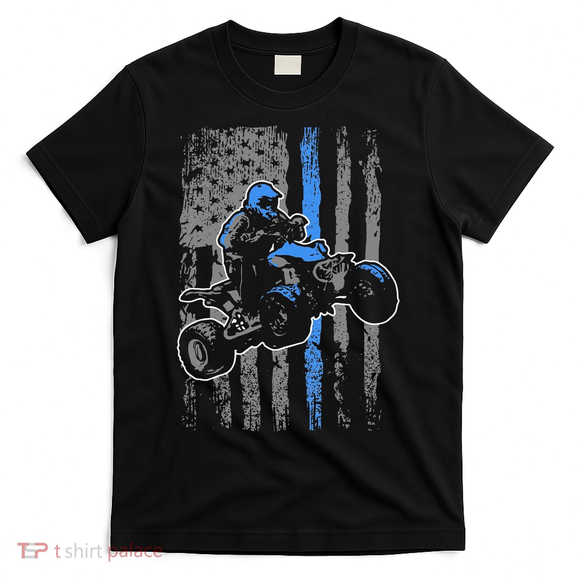 American Flag Four Wheeler Quad Men ATV Riding Gift T-Shirt