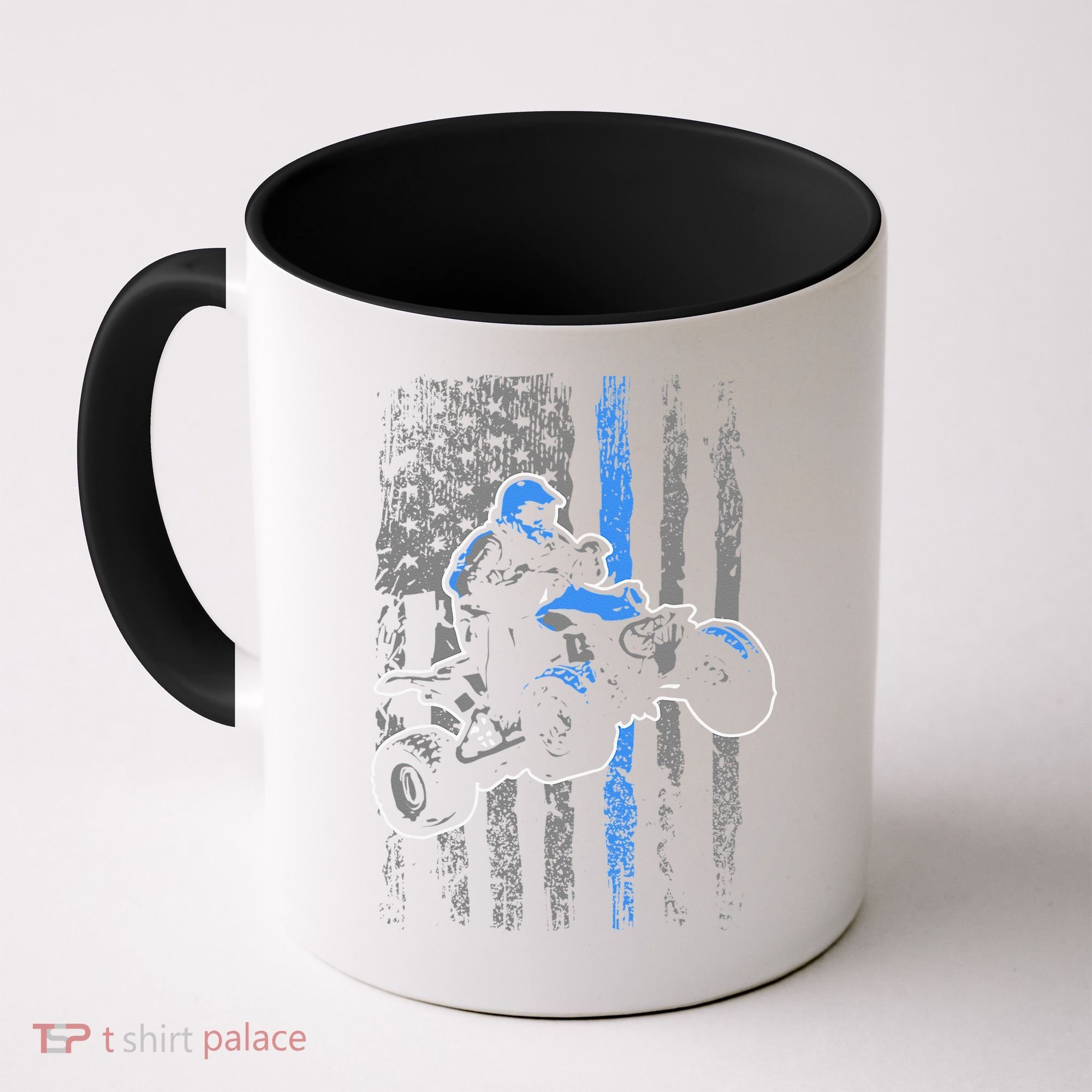 American Flag Four Wheeler Quad Men ATV Riding Gift Coffee Mug