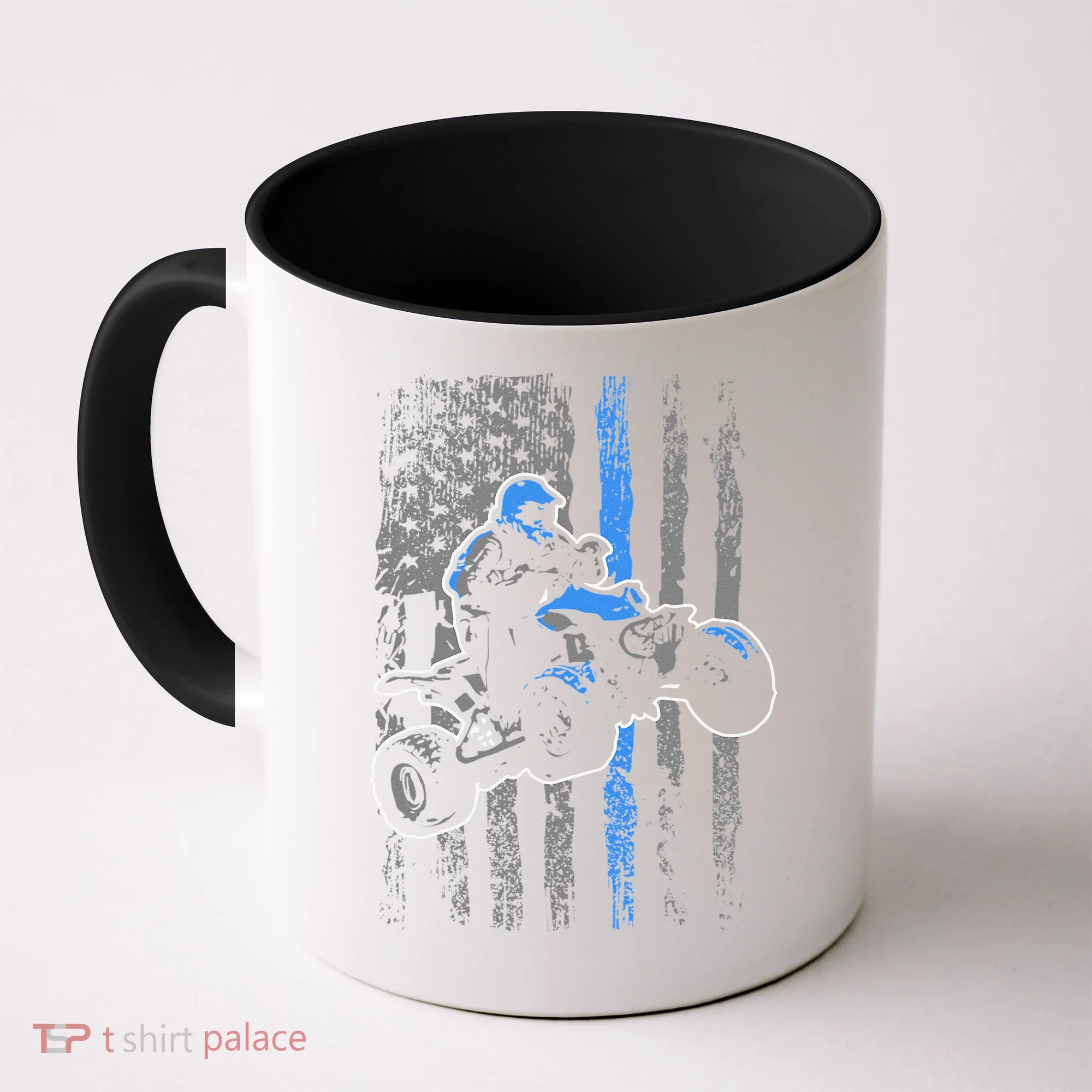 American Flag Four Wheeler Quad Men ATV Riding Gift Coffee Mug