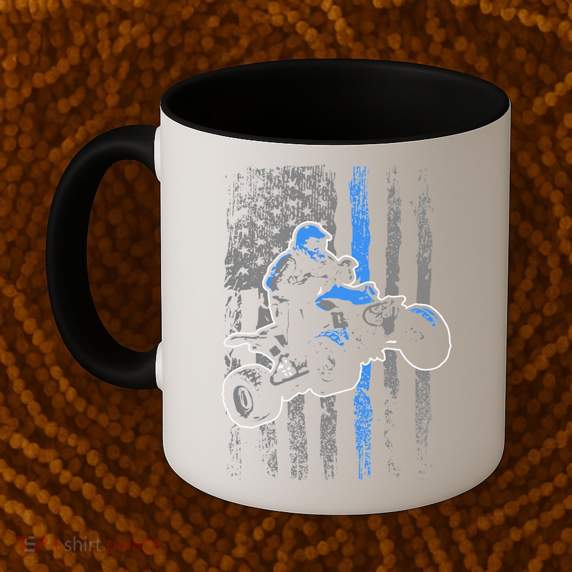 American Flag Four Wheeler Quad Men ATV Riding Gift Coffee Mug