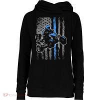 American Flag Four Wheeler Quad Men ATV Riding Gift Womens Funnel Neck Pullover Hood thumb 0