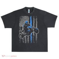 American Flag Four Wheeler Quad Men ATV Riding Gift Urban Oversized Heavyweight T-Shirt thumb 0