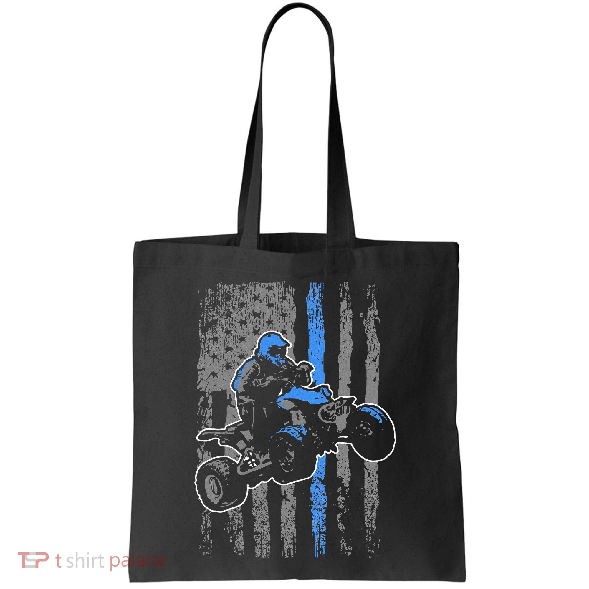 American Flag Four Wheeler Quad Men ATV Riding Gift Tote Bag