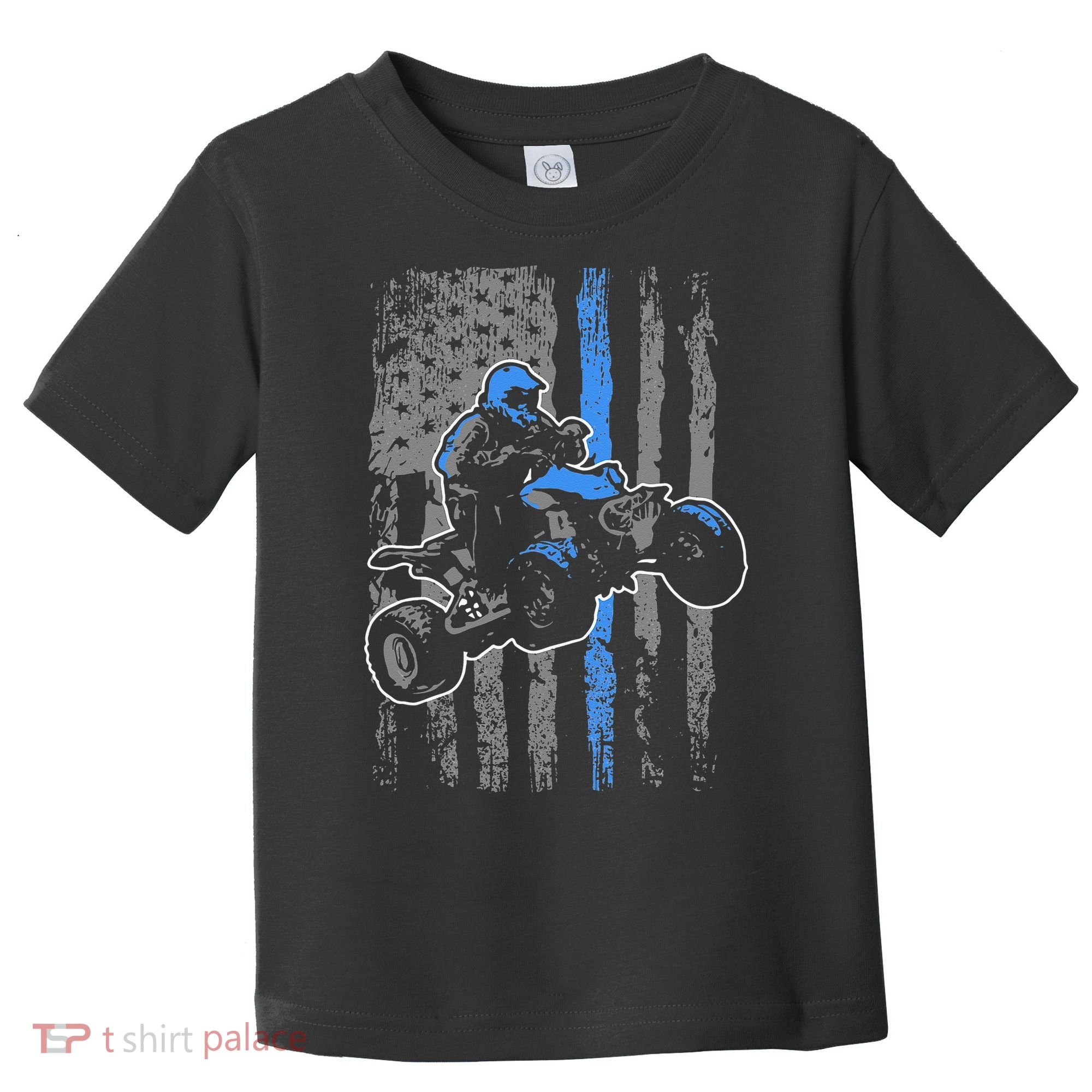 American Flag Four Wheeler Quad Men ATV Riding Gift Toddler T-Shirt