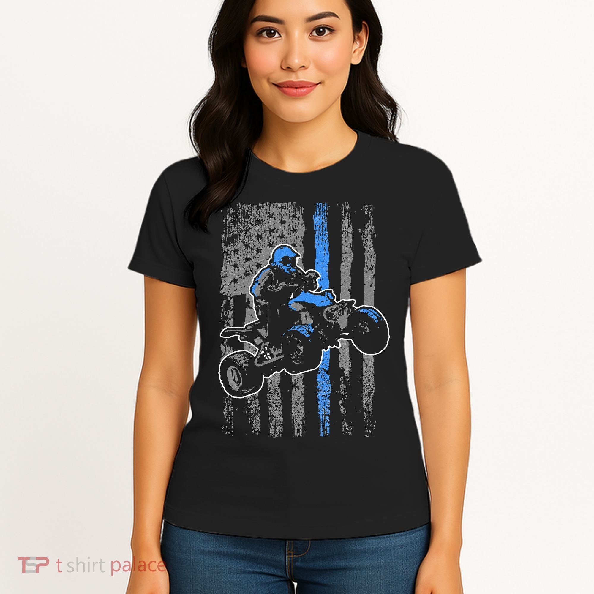 American Flag Four Wheeler Quad Men ATV Riding Gift Women's T-Shirt
