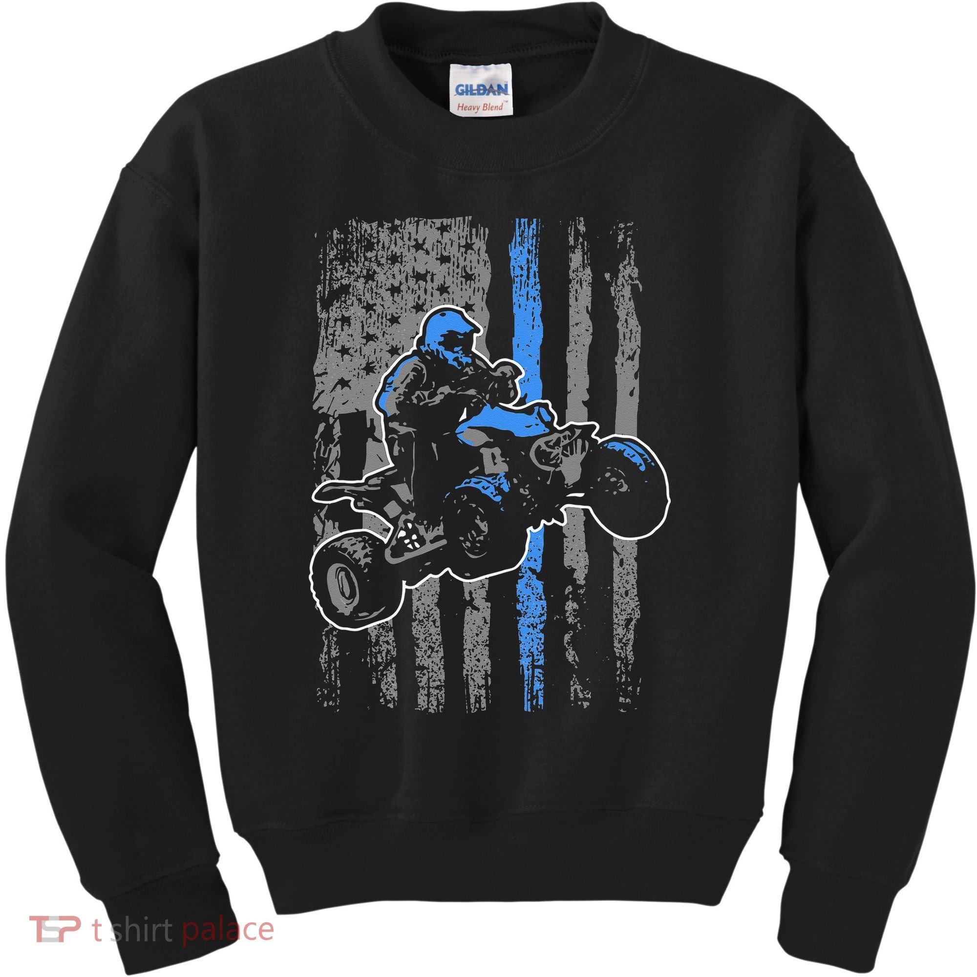 American Flag Four Wheeler Quad Men ATV Riding Gift Kids Sweatshirt
