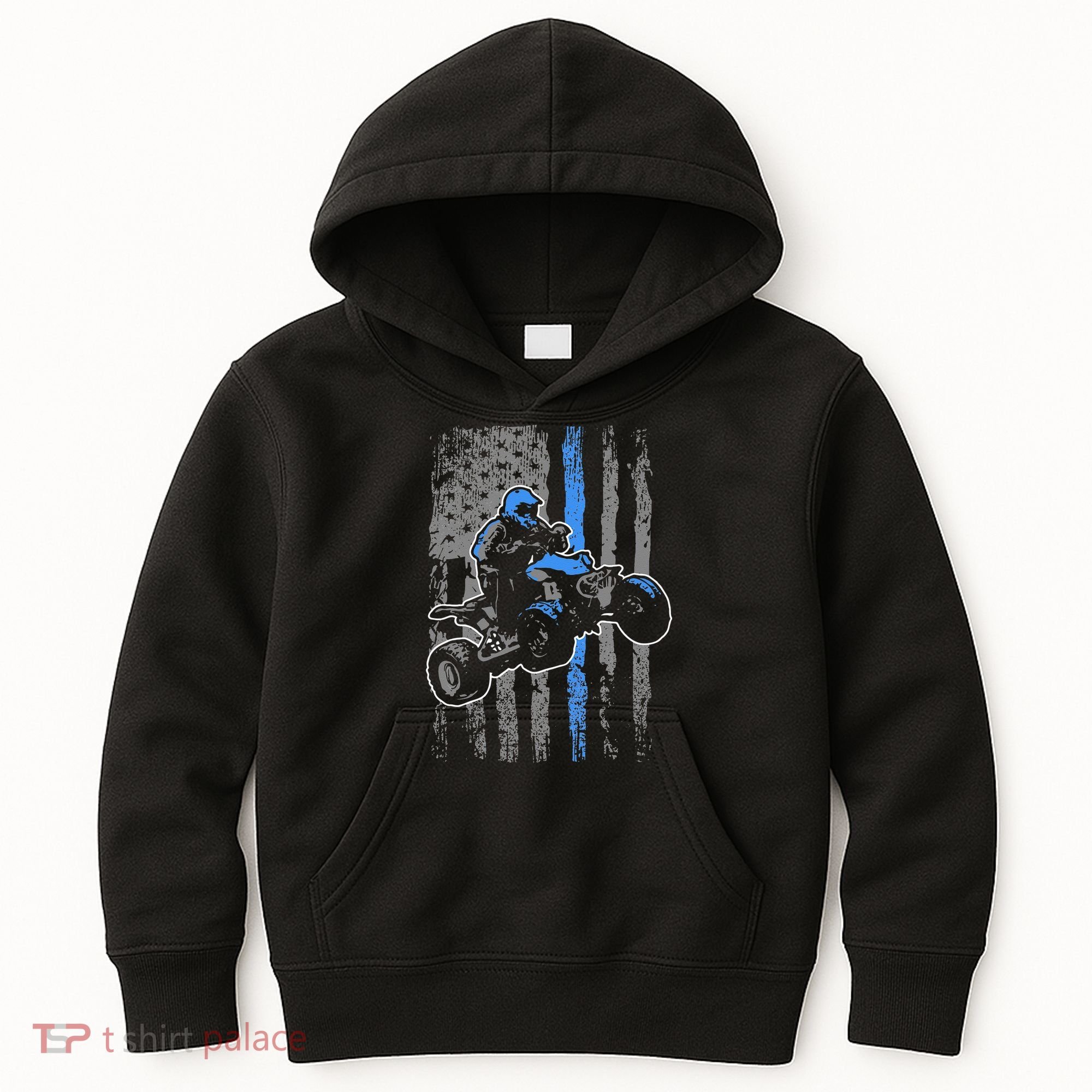 American Flag Four Wheeler Quad Men ATV Riding Gift Kids Hoodie