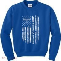 American Flag Formula Racing Kids Sweatshirt thumb 0