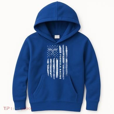 American Flag Formula Racing Kids Hoodie