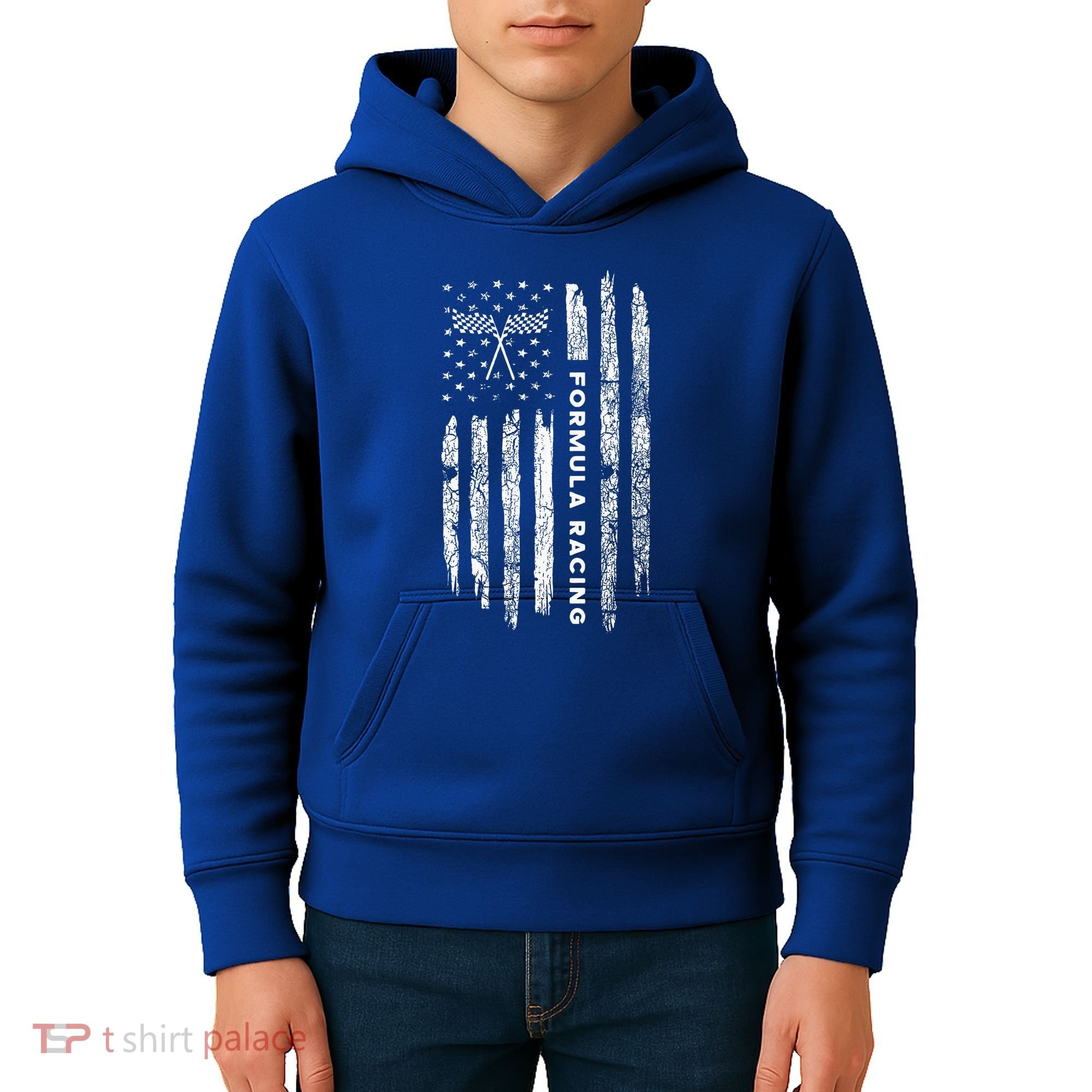 American Flag Formula Racing Kids Hoodie