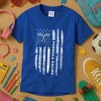 American Flag Formula Racing Kids T-Shirt thumb 3