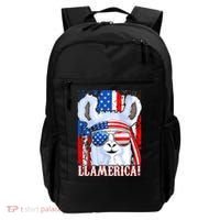 American Flag Funny 4th Of July Llamerica Backpack thumb 0