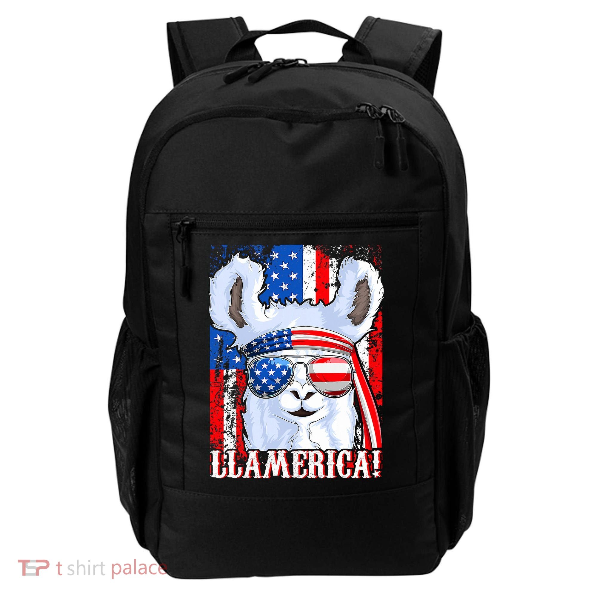 American Flag Funny 4th Of July Llamerica Backpack