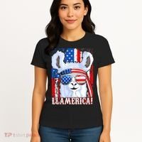 American Flag Funny 4th Of July Llamerica Women's T-Shirt thumb 4
