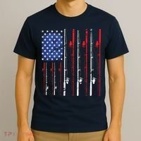 American Flag Fishing Rod Fishing Lover T-Shirt thumb 3