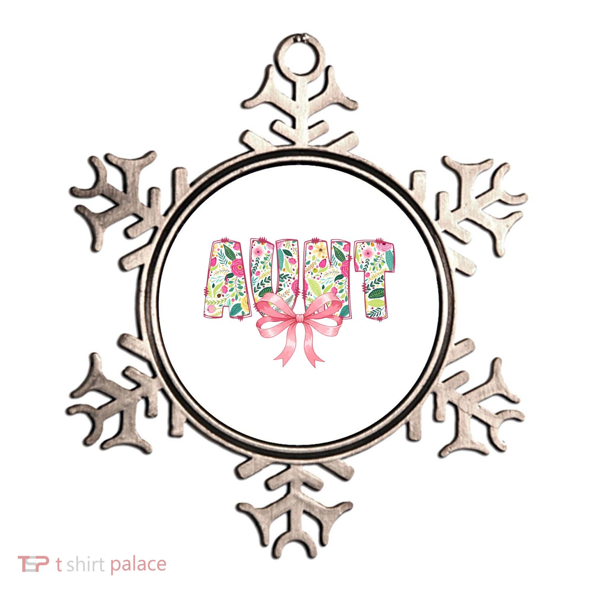 Aunt Floral Flower Family Matching  Ornament