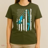 American Flag Fishing Vintage Fishing T-Shirt thumb 4