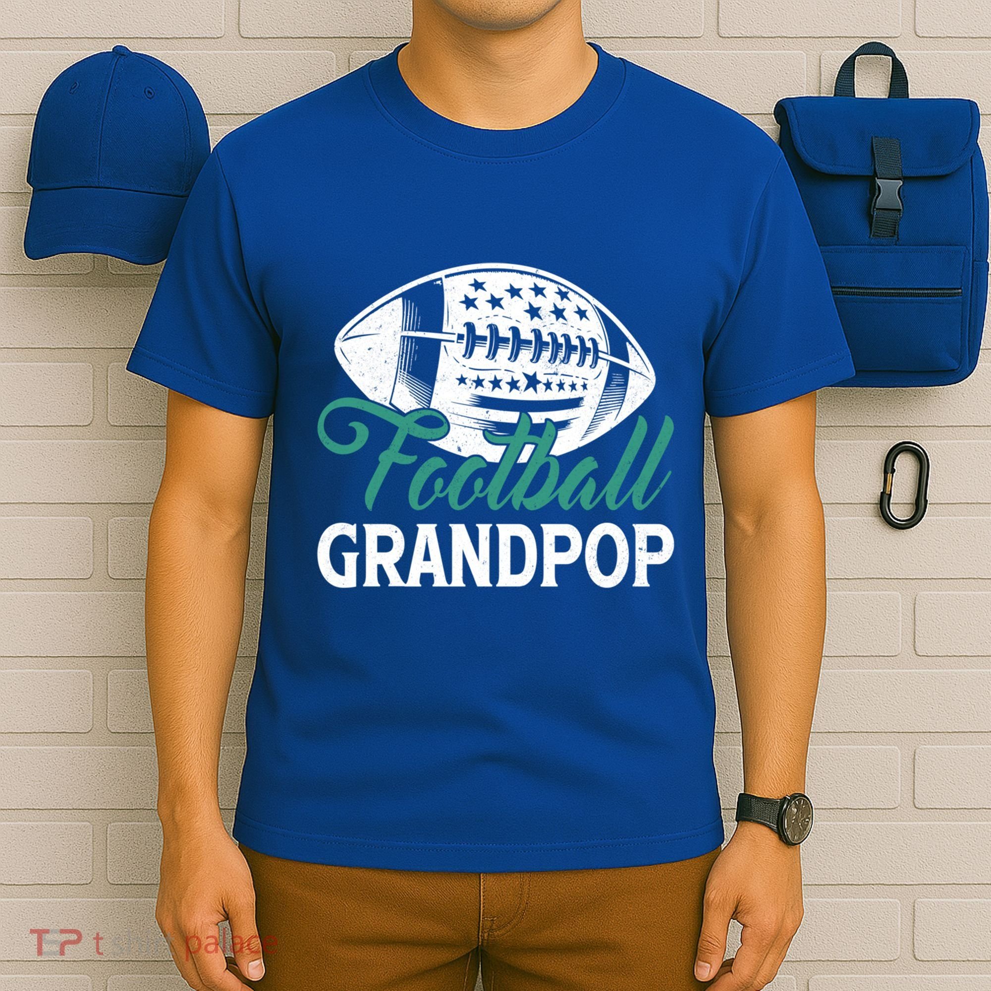 American Football Grandpop Happy FatherS Day Dad Grandpa Cool Gift T-Shirt