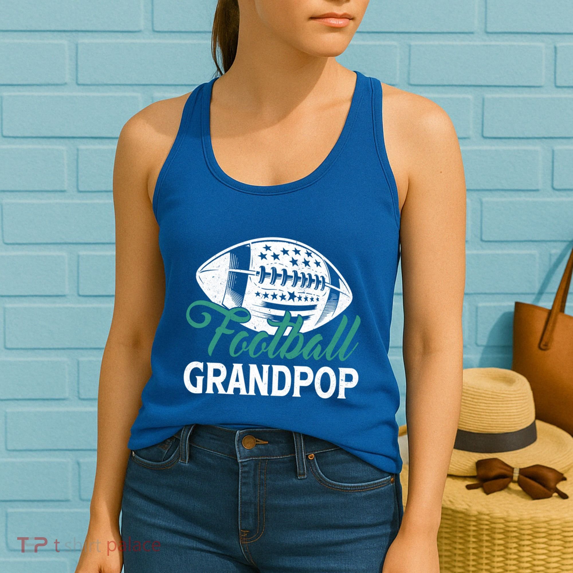 American Football Grandpop Happy FatherS Day Dad Grandpa Cool Gift Women's Tank Top