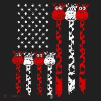 American Flag Giraffe 4th of July Cute USA Gift Golf Towel thumb 3