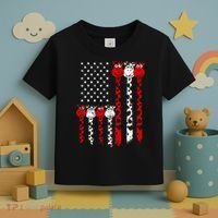 American Flag Giraffe 4th of July Cute USA Gift Toddler T-Shirt thumb 3