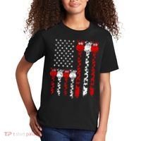 American Flag Giraffe 4th of July Cute USA Gift Kids T-Shirt thumb 2
