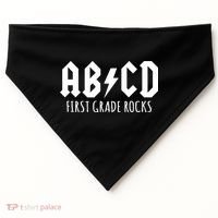 ABCD First Grade Rocks Teacher Back to School USA-Made Doggie Bandana thumb 0