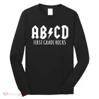 ABCD First Grade Rocks Teacher Back to School Long Sleeve Shirt thumb 0