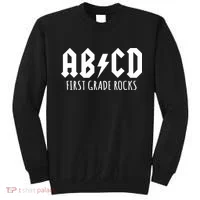 ABCD First Grade Rocks Teacher Back to School Sweatshirt thumb 0