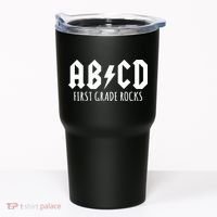 ABCD First Grade Rocks Teacher Back to School Tumbler thumb 0