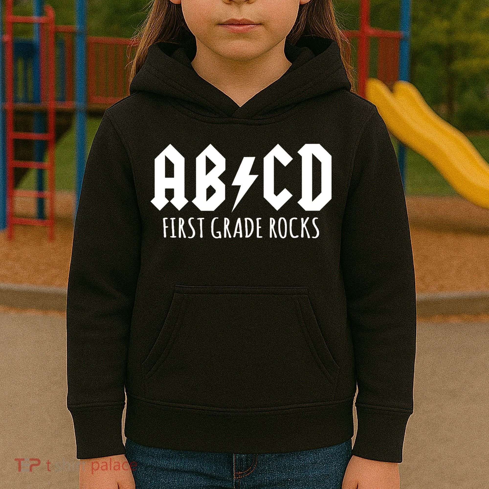 ABCD First Grade Rocks Teacher Back to School Kids Hoodie